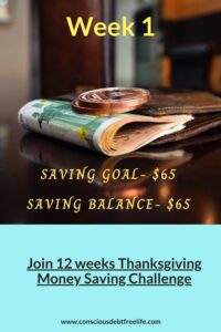 Week 1 money saving goal