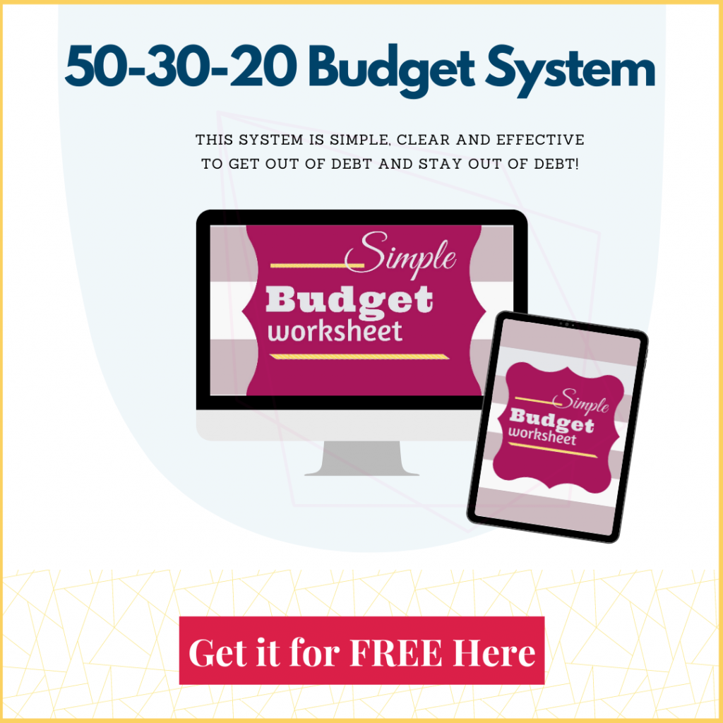 50-20-30 budget worksheet