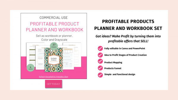 Profitable products planner and workbook benefits