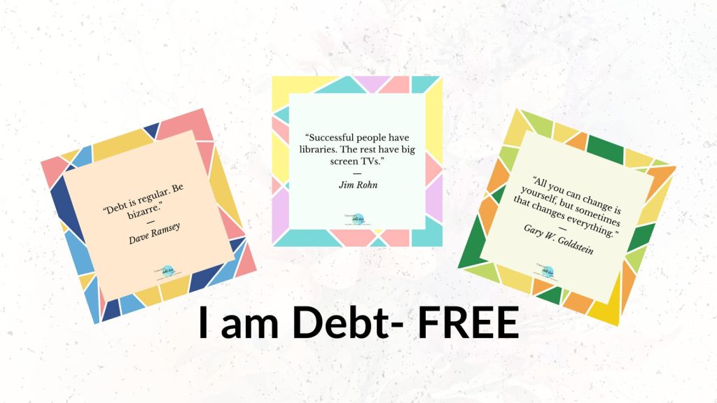 Inspirational money quotes in the colorful backgrounds.