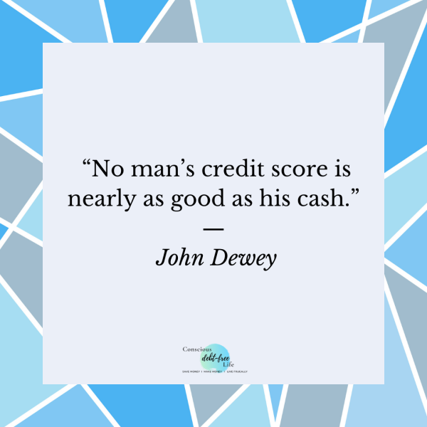 Quote about Debt Pay off in light blue background