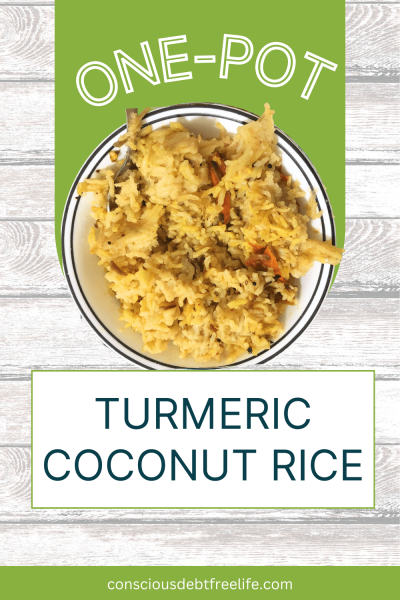 Turmeric Coconut Rice in the white bowl