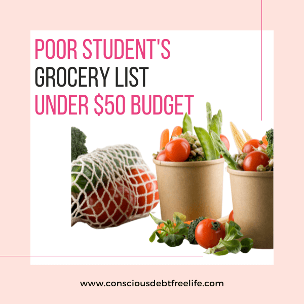 Fresh Food in the Grocery Bag- For Poor Student's Grocery List