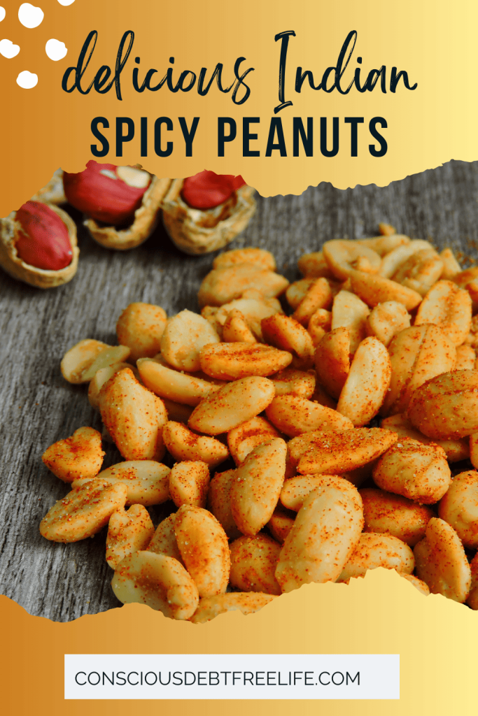 Spicy peanuts on the paper