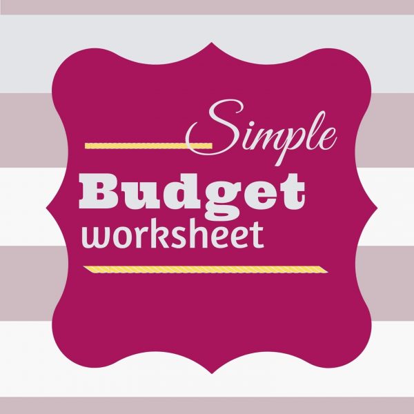 502030 Simple budget worksheet